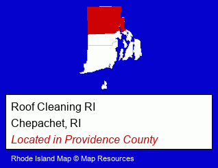 Rhode Island counties map, showing the general location of Roof Cleaning RI