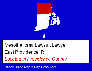 Rhode Island counties map, showing the general location of Mesothelioma Lawsuit Lawyer