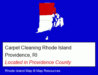 Rhode Island counties map, showing the general location of Carpet Cleaning Rhode Island