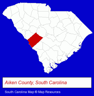 South Carolina map, showing the general location of First Baptist Church