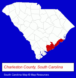 South Carolina map, showing the general location of Ross Printing