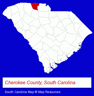 South Carolina map, showing the general location of Hartzog's