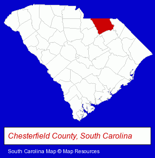 South Carolina map, showing the general location of Southeast Tractor Parts Inc
