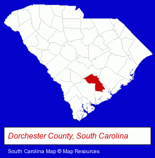 South Carolina map, showing the general location of Summerville Catholic School
