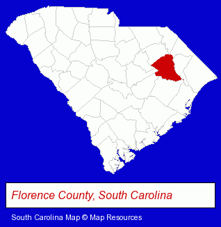 South Carolina map, showing the general location of Dixie Made