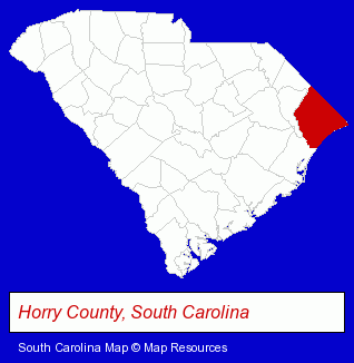 South Carolina map, showing the general location of Graham Golf Cars Inc