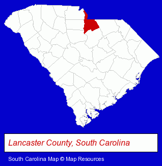 Lancaster County, South Carolina locator map