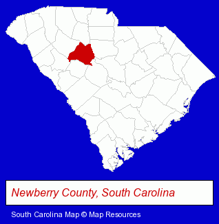 South Carolina map, showing the general location of Wicker & SENN
