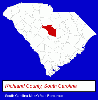 South Carolina map, showing the general location of National Baromedical Service