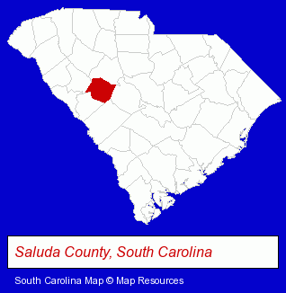 South Carolina map, showing the general location of Monetta Farrier Specialties