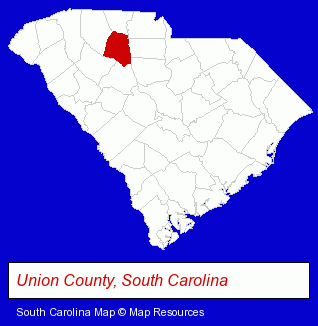 South Carolina map, showing the general location of Union Family Pharmacy