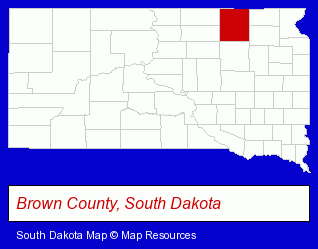 South Dakota map, showing the general location of Frederick High School