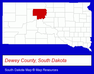 South Dakota map, showing the general location of Moreau Grand Electric CO Op