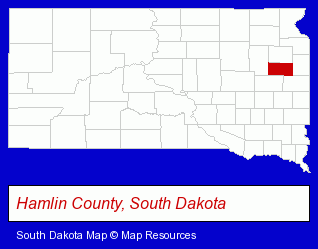 South Dakota map, showing the general location of Strait Insurance Agency