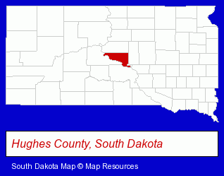 South Dakota map, showing the general location of OAHE Electric Cooperative Inc