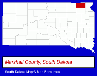 South Dakota map, showing the general location of Norstar Federal Credit Union