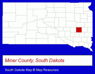 South Dakota map, showing the general location of Howard Junior Senior High School