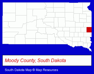 South Dakota map, showing the general location of T & R Electric Supply CO Inc