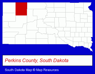 South Dakota map, showing the general location of Lemmon Public High School