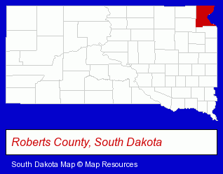 South Dakota map, showing the general location of Rosholt School District 54-4