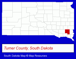 South Dakota map, showing the general location of Jones' Food Center