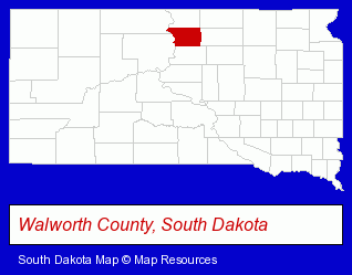 South Dakota map, showing the general location of Key Insurance & Real Estate