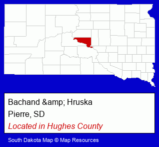 South Dakota counties map, showing the general location of Bachand & Hruska