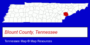 Tennessee map, showing the general location of Tracy L Carico CPA