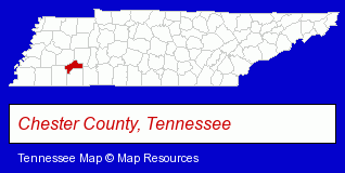 Tennessee map, showing the general location of Chester County Newspapers