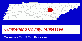 Tennessee map, showing the general location of Dale A Wheeler DDS