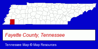 Tennessee map, showing the general location of Myers Flower & Gift Shop