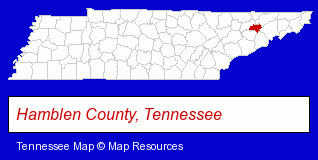 Tennessee map, showing the general location of Mason Machine Shop