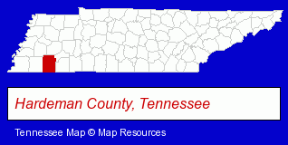 Tennessee map, showing the general location of Hornsby Elementary School