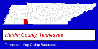 Tennessee map, showing the general location of Hardin Medical Center