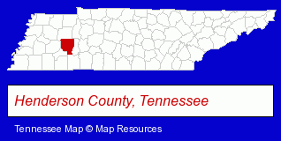 Tennessee map, showing the general location of Henderson County Clinic-Chiro - Stephen Merrill DC