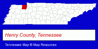 Tennessee map, showing the general location of Turners Landscaping