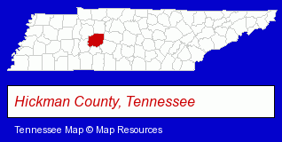 Tennessee map, showing the general location of Harvill & Associates PC