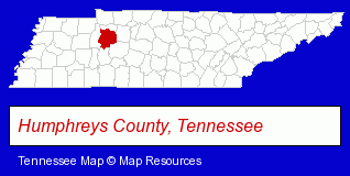 Tennessee map, showing the general location of Baker Dental PC