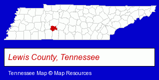 Tennessee map, showing the general location of Hohenwald Animal Hospital