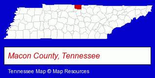 Tennessee map, showing the general location of C Sue Van Blaricum DDS