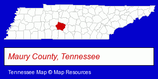 Tennessee map, showing the general location of Whatley & Sons Truss Co Inc