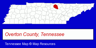 Tennessee map, showing the general location of Brown's Flower Shop