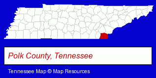 Tennessee map, showing the general location of Lake Ocoee Inn & Marina Inc