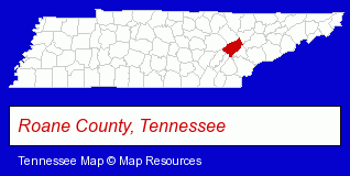 Tennessee map, showing the general location of Caney Creek RV Resort