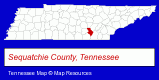 Tennessee map, showing the general location of Mountain Valley Bank