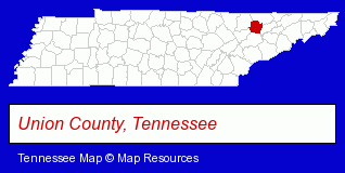 Tennessee map, showing the general location of Air Quest America