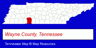 Tennessee map, showing the general location of National Historical Pubg Company
