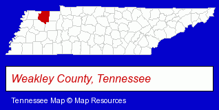 Tennessee map, showing the general location of Steele Plant Co