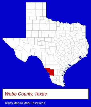 Webb County, Texas locator map