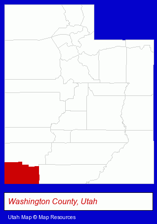 Washington County, Utah locator map
